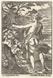 Callisto chassant avec un arc bandé, d