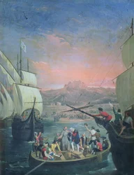 Départ de la Santa Maria, la Pinta et la Nina de Palos en 1492
