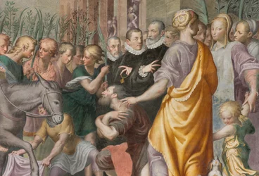 Abside, Antonio Campi, Entrée de Jésus à Jérusalem 1582-84, (détail)