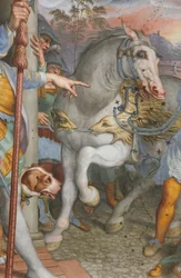 Abside, Antonio Campi, Rencontre de Jésus avec le centurion Cornelio 1582-84, (détail)