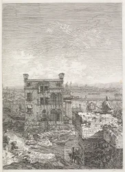 Vues : Une maison entourée de six colonnes, 1735-1746