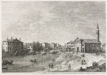 Vues : Vue de Dolo, une ville sur la Brenta, à l