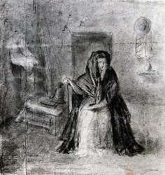 Femme assise, par Antonio Canova (1757-1822), dessin
