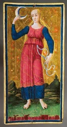 Carte de tarot représentant la Lune