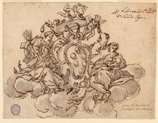 Projet de plafond (?) avec les armoiries du cardinal Francesco Maria de