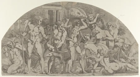 Méléagre apportant la tête du sanglier à Atalante, 1540-45