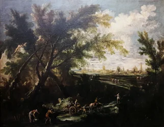 Paysage avec un porteur d