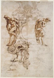 Conception pour la base du crucifix en argent pour le maître-autel de Saint-Pierre, Rome