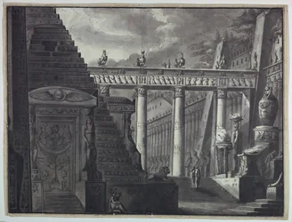 Décor de scène, cour d