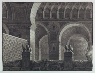 Décor de scène, intérieur du bâtiment oriental