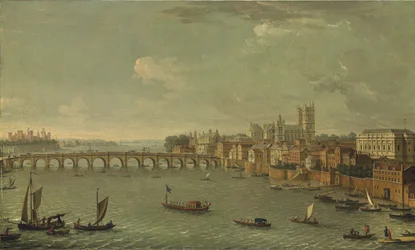 Quatre vues de Londres : La Tamise en direction de Westminster