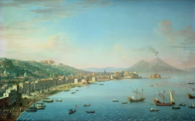 Naples depuis la Baie, avec le Mont Vésuve en arrière-plan