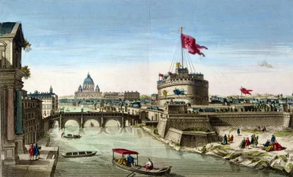 Rome, Vue du Tibre avec le Castel Sant