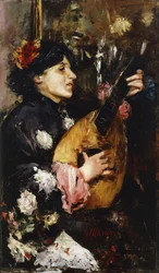 Femme avec une mandoline