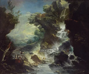 Paysage avec cascade, c.1700-07