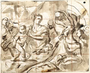 Le garçon Moïse marchant sur la couronne de Pharaon