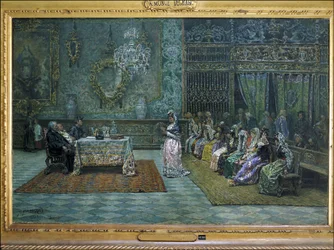 Revue de doctrine au presbytère de Grenade, fin du XIXe siècle (huile)