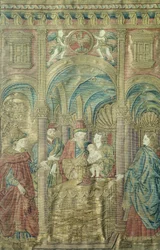 Circoncision de Saint Jean-Baptiste par Antonio del Pollaiuolo, vêtements brodés