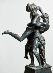 Hercule et Antée, vers 1475, par Antonio Pollaiuolo, statue en bronze, 46 cm, Italie