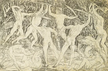 Nus en combat (gravure)