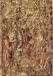 Saint Jean-Baptiste devant les grands prêtres et les lévites, tapisserie représentant des scènes de la vie du saint