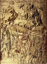 Le transport du corps de Saint Jean-Baptiste, tapisserie représentant des scènes de la vie du saint