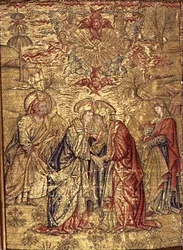 La Visitation, tapisserie représentant des scènes de la vie de Saint Jean-Baptiste