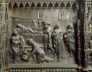 La naissance de Jean-Baptiste. Relief en argent