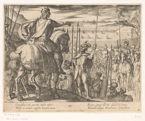 Alexandre le Grand instruisant les soldats macédoniens (De daden van Alexander de Grote)