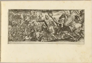 Attaque de cavalerie sur une forteresse murée