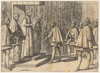 Envoyés des souverains italiens devant Marguerite d