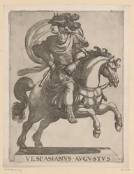 Empereur Vespasien à cheval