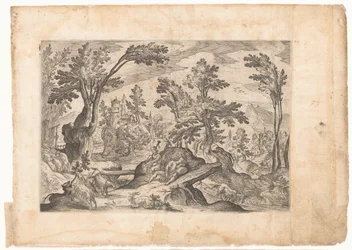 Paysage avec bergers au repos