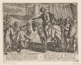 Les hommes du fort se rendent à Julius Civilis (De Bataafse oorlogen tegen de Romeinen, Batavorum cum Romanis Bellum)