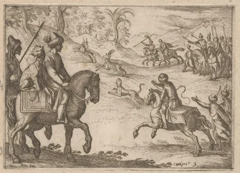 Chasseurs orientaux chassant des cerfs (série Jachtscènes, Primo libro di caccie varie)