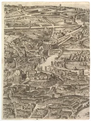 Plan de la ville de Rome. Partie 4 avec la Santa Maria in Aracoeli, le Forum Romanum