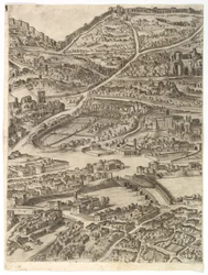 Plan de la ville de Rome. Partie 5 avec les Thermes de Caracalla, la Santa Sabina et une partie de..., 1645