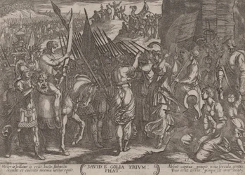 Planche 17 : David revenant en triomphe avec la tête de Goliath, de 