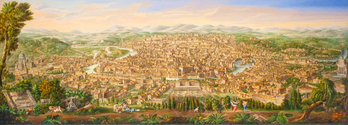 Vue panoramique de Rome depuis la colline du Janicule