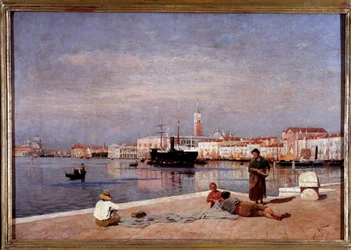 Vue de la lagune de Venise depuis un quai