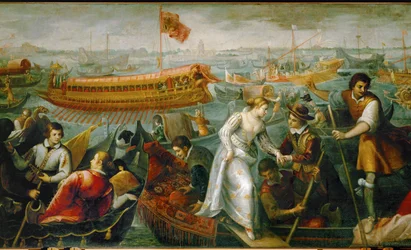 La reine Caterina Cornaro, veuve du roi Jacob II de Chypre, arrive à Venise, contrainte par la République d