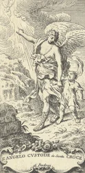 Un ange guidant un jeune garçon et gesticulant vers les nuages, vers 1708-82