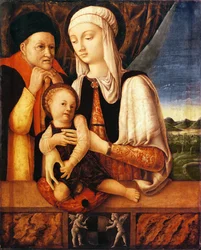 La Sainte Famille (blason de Barbara de Brandebourg, duchesse de Mantoue), vers 1450-60