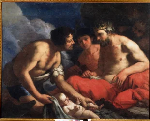 Palamède et Ulysse avec Télémaque (?) bébé