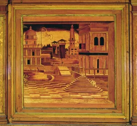 Panneau de marqueterie de la grotte d