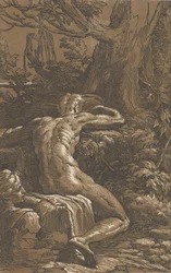 Homme assis vu de dos Narcisse, vers 1527-30