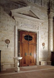 Porte en bois, vue intérieure de l