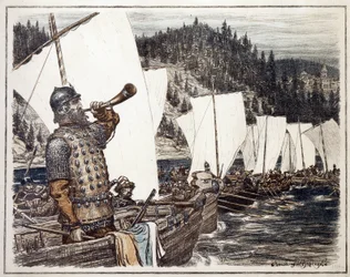 Yermak Timofeyevitch sur la rivière Irtych