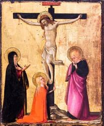 La crucifixion avec la Vierge Marie, saint Jean et sainte Marie-Madeleine