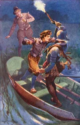 Une bagarre avec un Espagnol (lithographie couleur)